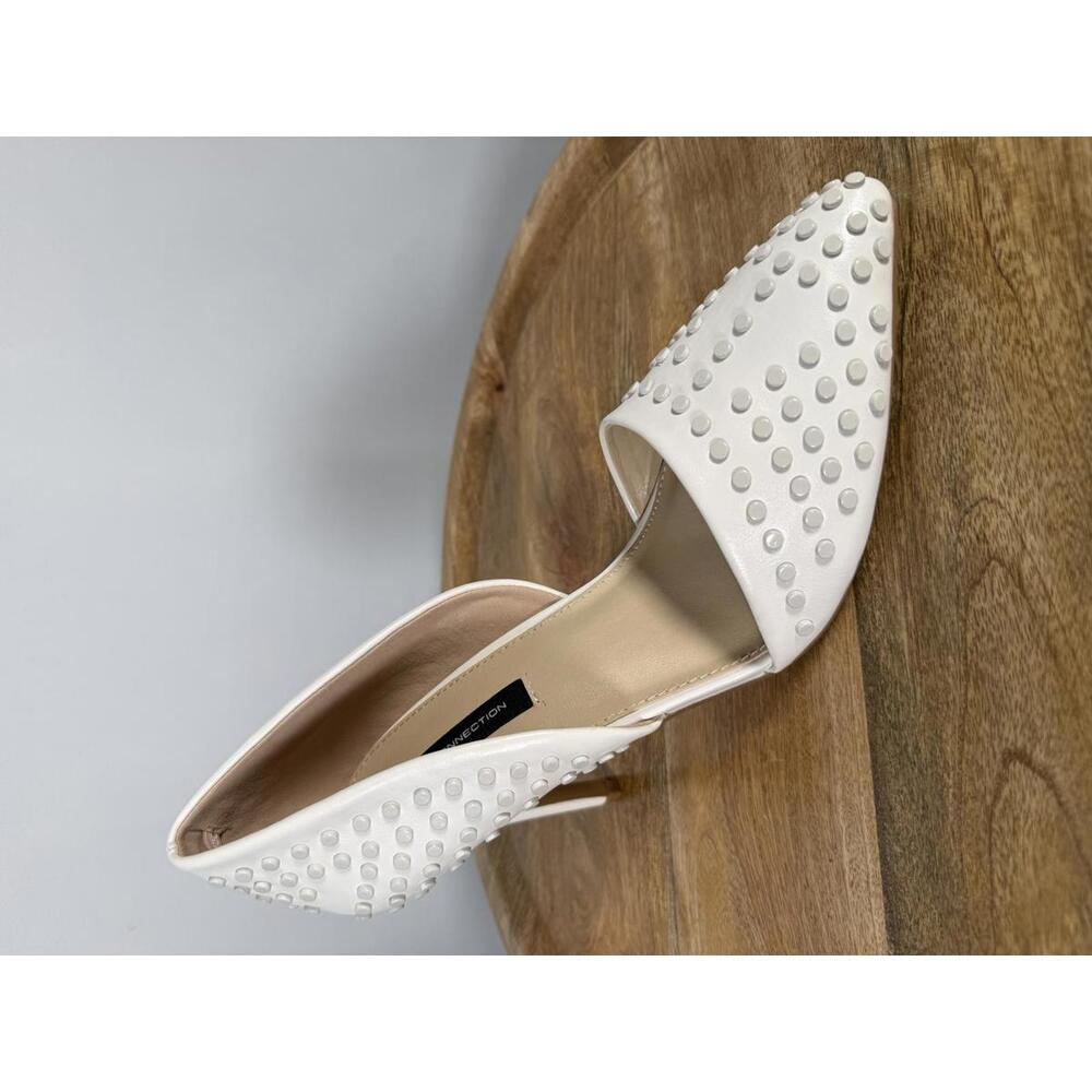 French Connection White Studded Pointed Toe Heels Size US 9.5 NWB - Picture 7 of 12